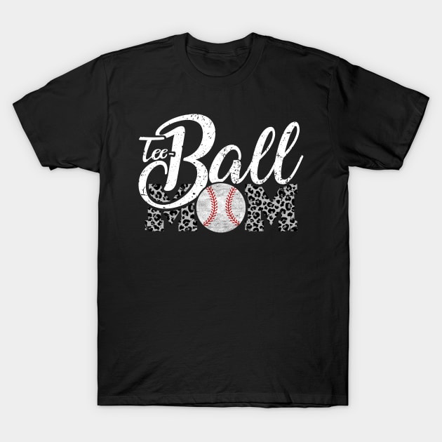 Teeball Mom Leopard Funny Baseball for Mother's Day 2021 T-Shirt by Charaf Eddine